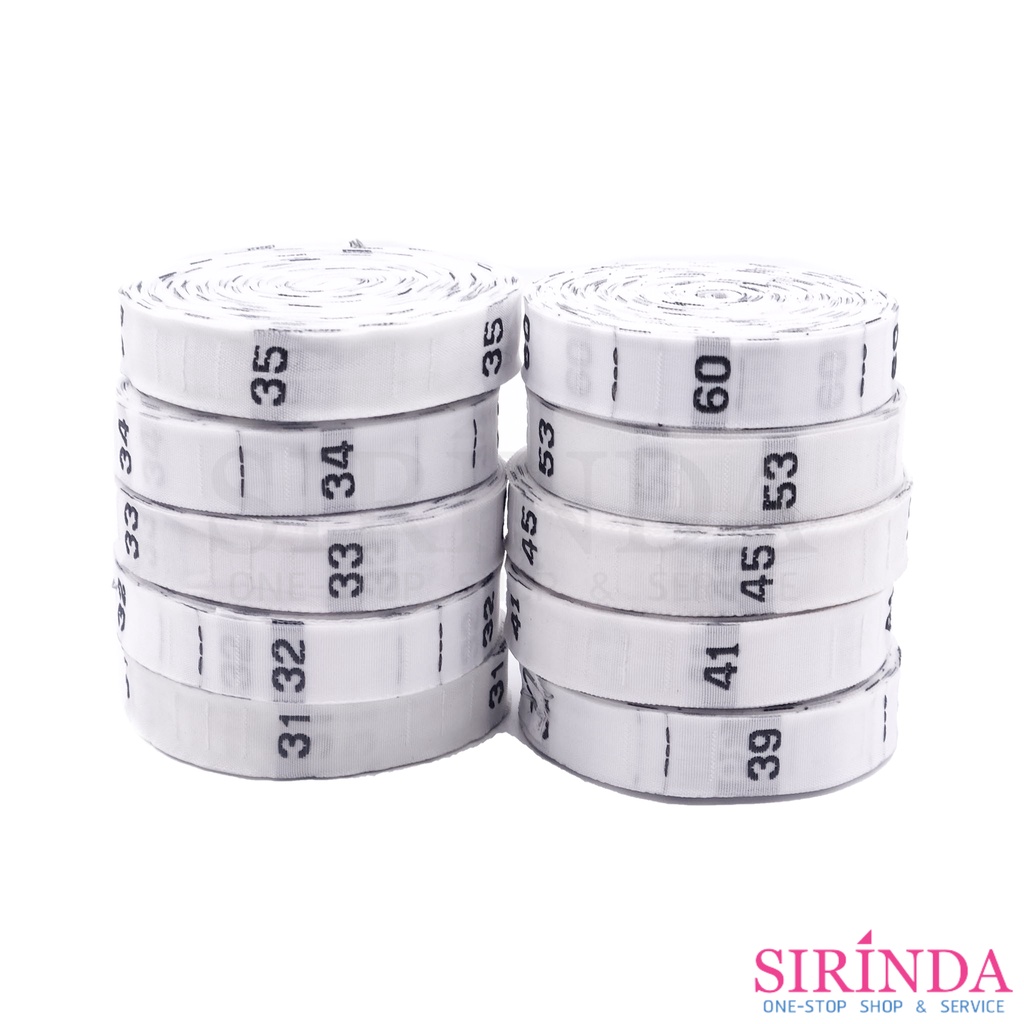 ป้ายไซส์ทอตัวเลข 31-60 ขนาด1.2 CM พื้นขาว อักษรดำ I WOVEN NUMBER LABEL