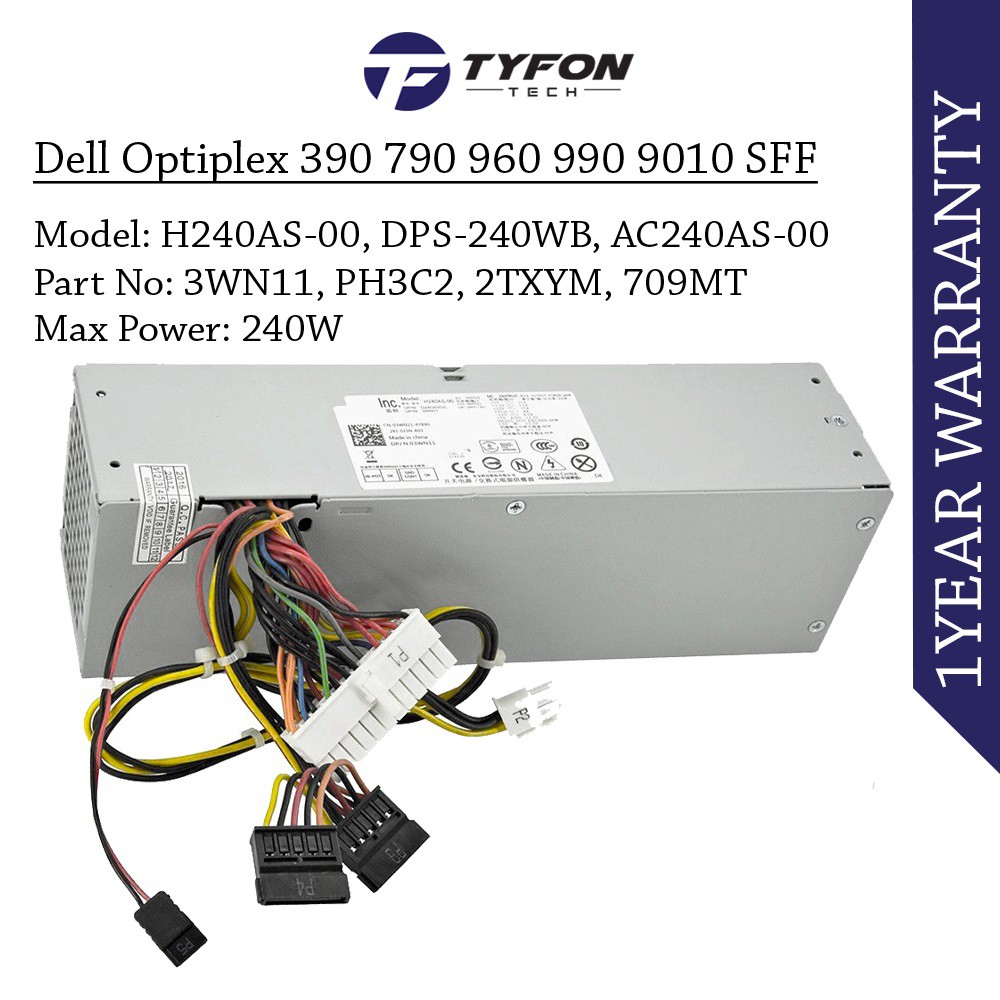 Dell Optiplex 390 790 990 3010 7010 9010 SFF แหล่งจ่ายไฟ PSU 240W 3YKG5 N9MWK RV1C4 3WN11 AC240AS-00
