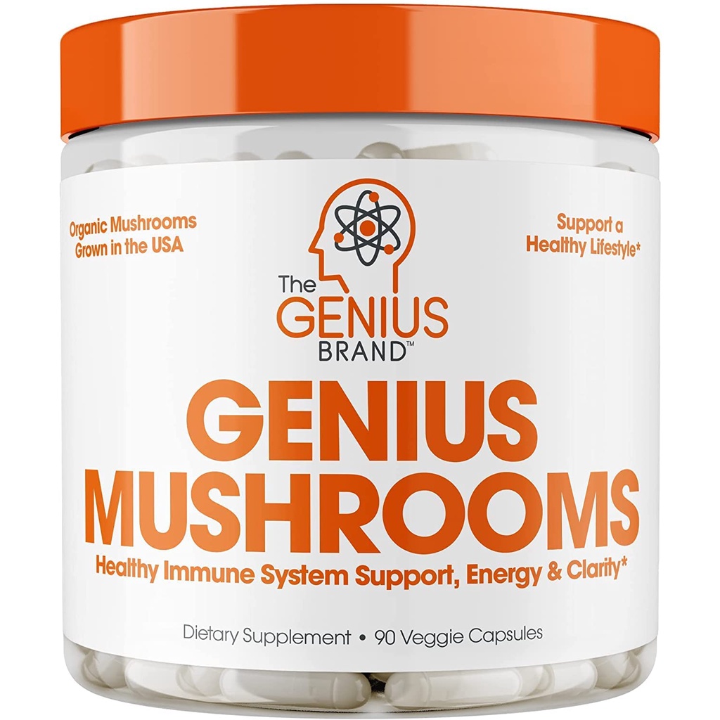 อาหารเสริม เห็ด สกัด Genius Mushroom – Lions Mane, Cordyceps and Reishi by The Genius Brand