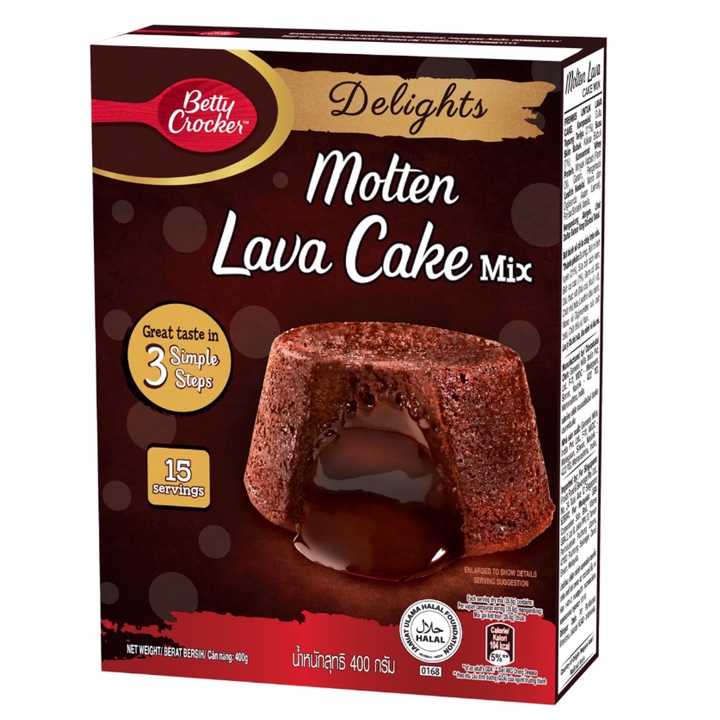 Betty Crocker Motten Lava Cake Mix 400g.วัตถุดิบสำหรับทำขนม  แป้งทำขนม เค้ก เบเกอร์รี่