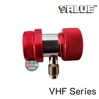 ข้อต่อ R134a Quick Coupler วัดน้ำยาแอร์ รถยนต์ แบบมีวาวล์ปรับได้ VALUE VHF-A แพ็คคู่