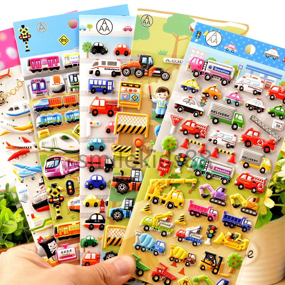 (พร้อมส่งในไทย) สติ๊กเกอร์เด็ก แบบตัวนูน ลายการ์ตูน  ของเล่นเสริมพัฒนาการ