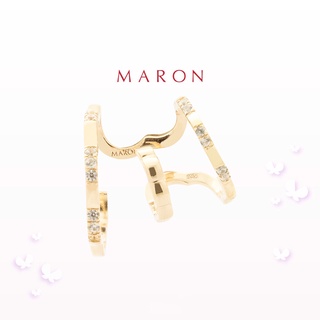 MARON - Happy Lining Dreamy Earcuff (Left) เงินแท้925 ชุบ Beige Gold