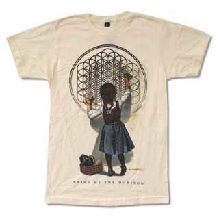 เสื้อยืดคอกลม【Classic Hot Sale】 T-Shirt , T Shirts Bring Me The Horizon School Image Cream Bmth 【Classic Hot Sale】 , Spo