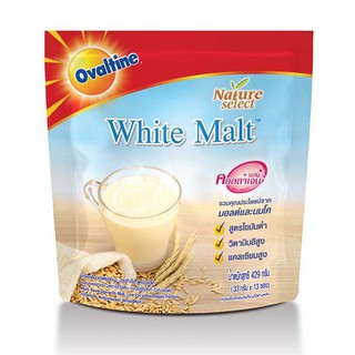 (แพ็ค 13ซอง) Ovaltine Nature Select White Malt โอวัลติน เนเจอร์ ซีเล็คท์ ไวท์มอลต์ สูตรไขมันต่ำผสมคอลลาเจน 429 กรัม