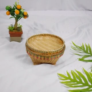 กระบุงตังค์ กระบุงแม่ค้า (กระบุงฝาเทินขอบสี)กระบุงตังค์ราคาถูก