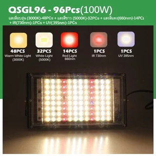 ไฟเลี้ยงต้นไม้ LED Grow Light ปลูกต้นไม้ 50W 100W 300W ไฟปลูกพืช ไฟเลี้ยงต้นไม้ full spectrum โคมไฟโรงเรือนปลูกต้นในร่ม