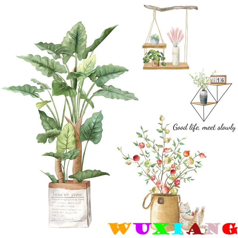 【wuxiang】สติกเกอร์กระถางต้นไม้ ดอกไม้ สําหรับติดผนัง ราคา ถูกที่สุด ดีลบีเคเค แกลเลอรีภาพที่ 5