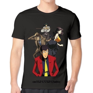 ROUND คอลูกเรือเสื้อยืด ผ้าฝ้าย 100% พิมพ์ลาย Lupin The Third สําหรับผู้ชาย-4XL