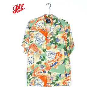 เสื้อฮาวาย ผ้าเรยอง ลายวินเทจย้อนยุค KONA BAY / NIHON GREEN จากเกาะฮาวาย