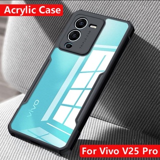 เคสโทรศัพท์มือถืออะคริลิคใส กันกระแทก ป้องกันเลนส์กล้อง สําหรับ Vivo V25 Pro V25e Y22S Y22 Y35 Y02S Y02T Y02 5G V25 V25Pro