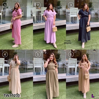 TW17230 เดรสยาว#Bigsize เดรสยาวแขนยาว