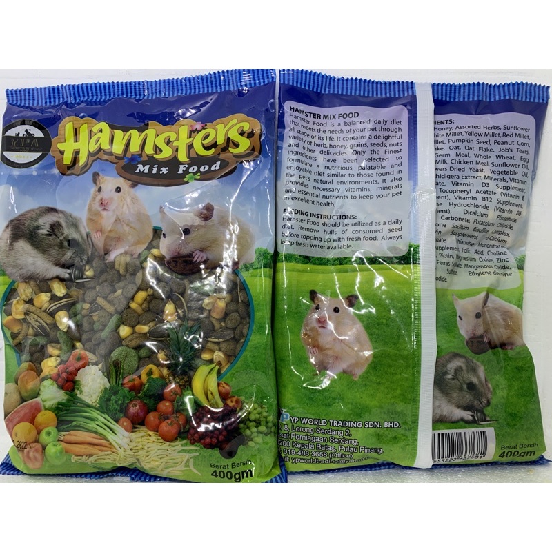 YPA PREMIUM GOLD HAMSTER MIX FOOD MULTIGRAIN 400G | MAKANAN HAMSTER