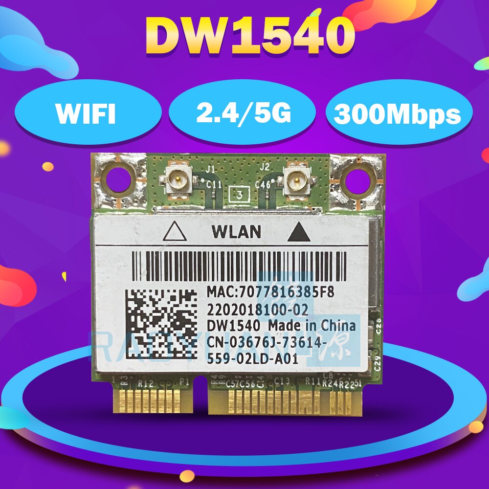 บรอดคอม บีซีเอ็ม943228HM4L DW1540 Dual-Band 802.1a/b/g 2.4Ghz 5Ghz Wireless wifi Half Mini PCI-e Wla