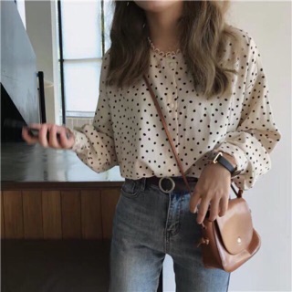 Polkadot blouse (ของใหม่/แกะป้ายแล้ว)