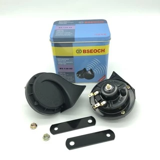 *แตร Bseoch แท้แตรหอยโข่ง รุ่น BS-138-02 สีดำ 12V (1คู่) เสียงรถเบนซ์ 115db 24V.