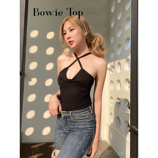 🖤 Bowie Top 🖤 เสื้อไขว้หน้าสุดแซ่บ เสื้อคล้องคอผ้าร่องใส่แล้วsexy มากก พร้อมส่ง