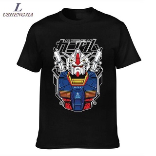 เสื้อยืดผ้าฝ้ายพิมพ์ลายคลาสสิก เสื้อยืดแขนสั้น ผ้าฝ้าย พิมพ์ลาย Dam RX-78-2 สีดํา แฟชั่นยอดนิยม สําหรับผู้ชาย