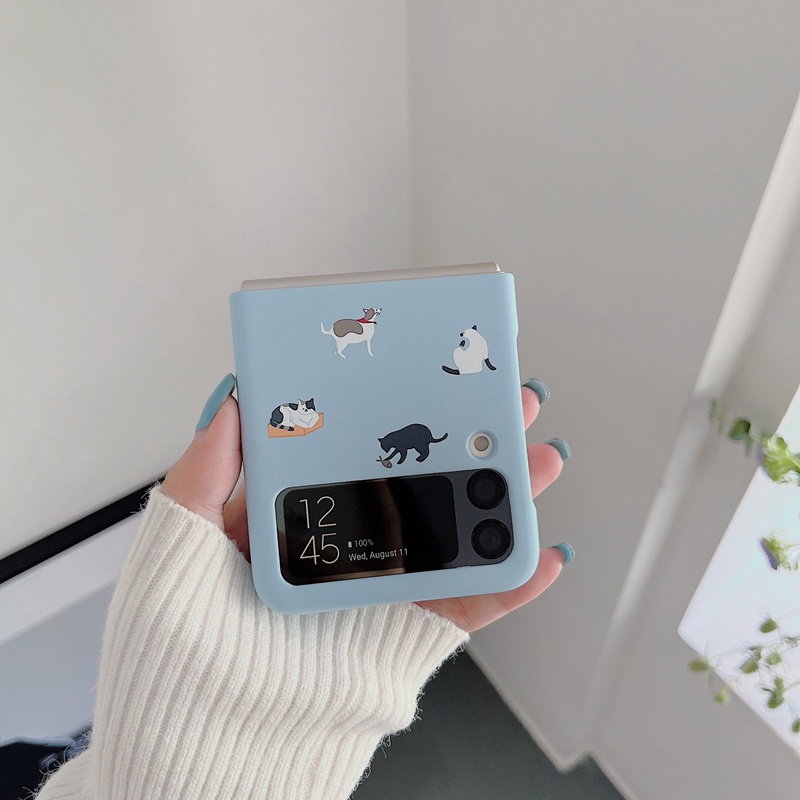 เคสโทรศัพท์มือถือ ลายการ์ตูนสัตว์น่ารัก สีแคนดี้ สไตล์เกาหลี สําหรับ Samsung Z Flip 3 4 5 Galaxy Z Flip4 Flip5 - รูปที่ 6