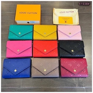 MS LV 41938 กระเป๋าสตางค์ใบสั้น กระเป๋าแบรนด์เนม กระเป๋าปั้มแบรนด์