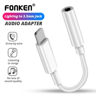 Fonken อะแดปเตอร์แจ็คหูฟัง 8Pin เป็น 3.5 มม. สําหรับอุปกรณ์ iP 7 7 Plus iProduct