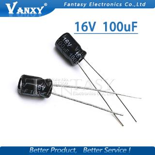 50PCS Higt quality 16V100UF 5*7mm 100UF 16V 5*7 Electrolytic capacitor