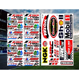 สติกเกอร์ติดรถ HRC Showa PDK Racing คุณภาพสูงสติกเกอร์ สติกเกอร์แต่งซิ่งรถมอเตอร์ไซค์ บิ๊กไบค์ รถยนต์ หมวกกันน็อค