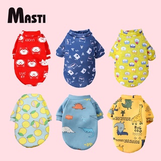 MASTI เสื้อผ้าสัตว์เลี้ยง สุน้ข แมว ผ้าฝ้าย พิมพ์ลายการ์ตูน น่ารักLI0194-2