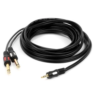 【1.5M/3M/5M/10M】3 . 5 มม. male to dual 6 . 35 มม. อุปกรณ์สายเคเบิ้ลเสียงสําหรับ mixer