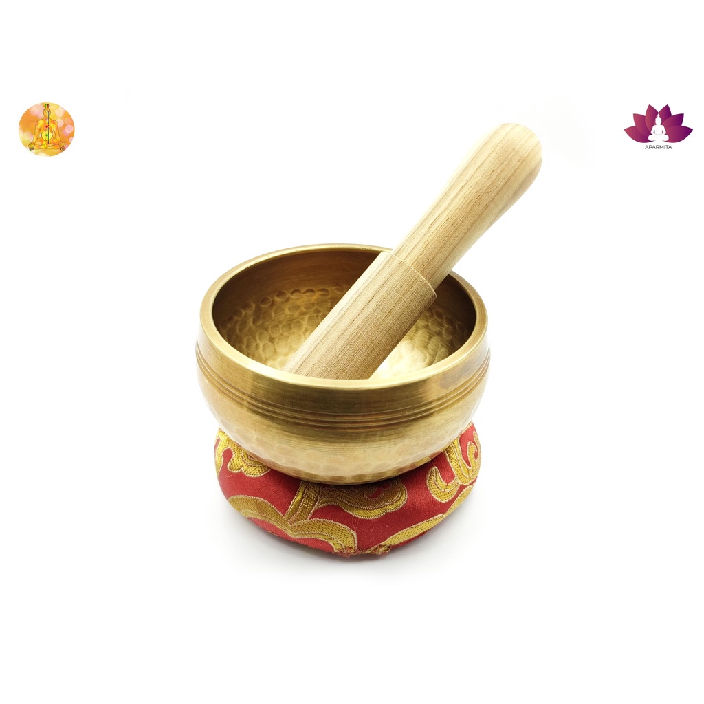 Tibetan Singing Bowl ชามร้องเพลงมาจากทิเบต ขนาด 9-9.5ซม. ชามทำสมาธิ 1 ใบ ไม้วน 1 ชิ้น หมอนรอง 1 ชิ้น หมอนรองเป็นแบบคละสี