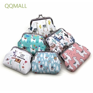 QQMALL Female Children Coin Purses Ladies Hasp Money Bags Mini Wallets Cartoon Alpaca Women 1PC Change Purse Kids Cute Animals Keys Bags