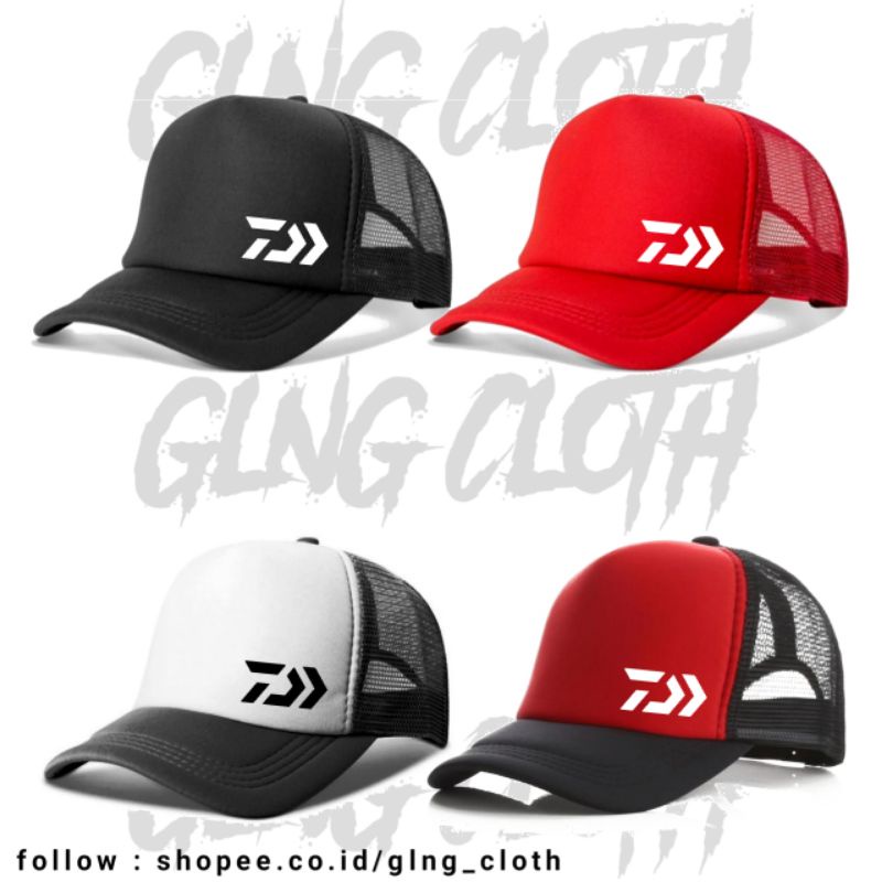 หมวกตาข่ายรถบรรทุก Daiwa - หมวกตกปลา Daiwa พร้อมโลโก้ด้านข้าง