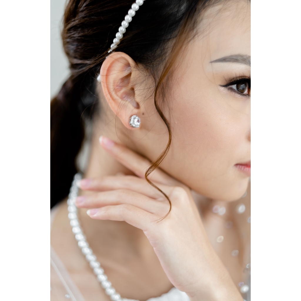 [ ไม่มีกล่อง] - Asscher Earing - ต่างหู Pearl Earing แนะนําสําหรับเจ้าสาว