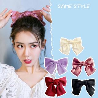 Fashion  Big Huge Soft Silky Chiffon Hair Bow,Oversized Double Bow Hair Clip,Big Bow Satin Hair Clips Barrette