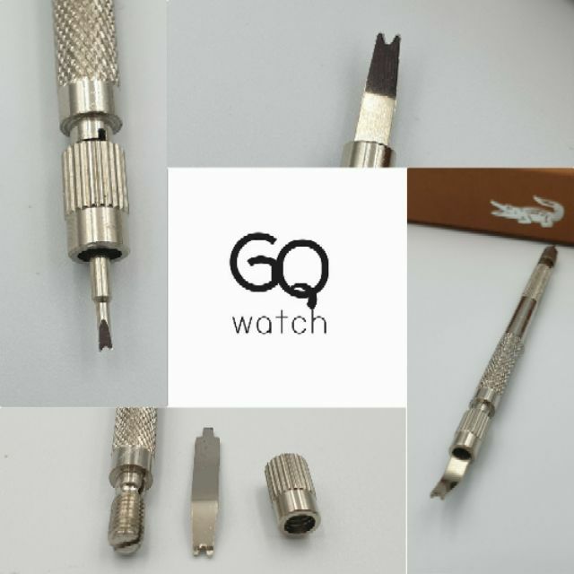 GQ watch tool อุปกรณ์ถอดสายนาฬิกา ฟรีอะไหล่1ชิ้น เครื่องมือเปลี่ยนสายนาฬิกา2หัว ตัวดันสปริงถอดสายนาฬิกา