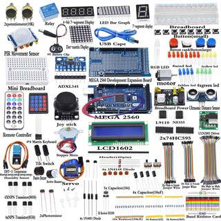 ชุดสตาร์ทเตอร์สําหรับ Arduino Mega 2560 Servo Motor Lcd1602 Model 3B+ 3B 2B 1B+ 1A+ Zero W