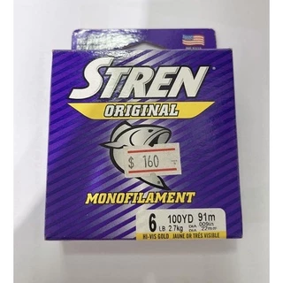 สายเอ็นตกปลา สายโมโนฟิลาเม้น Stren สีส้ม สีขาว