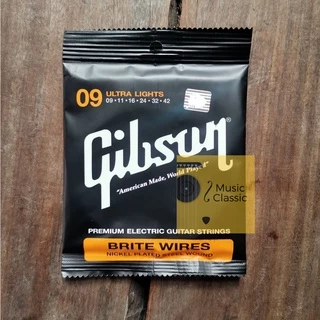 Gibson สายกีตาร์ไฟฟ้า เบอร์ 9 แถมฟรี ปิ๊กดีดกีต้าร์ "1 ชุดครบ 6 เส้น"