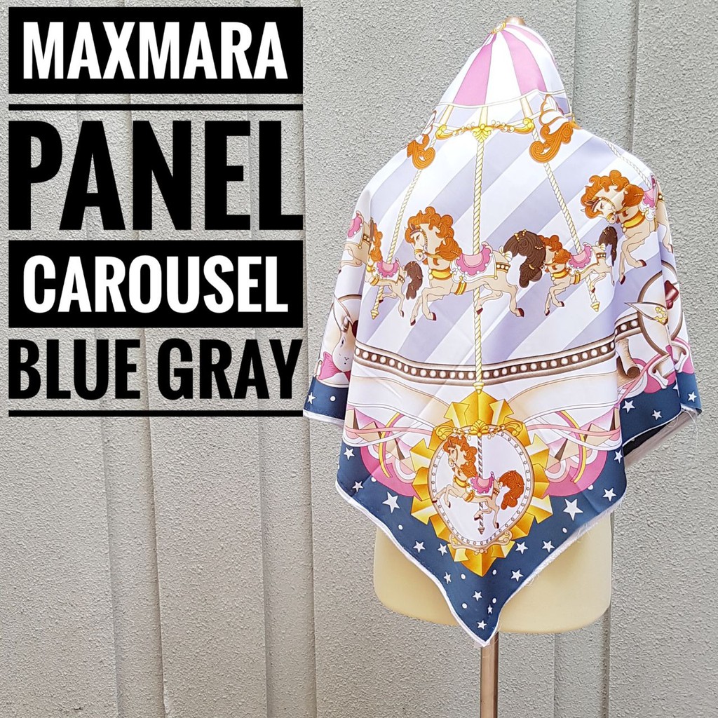 Maxmara Panel Carousel Blue Grey Fabric (ขนาด 1.15M x 1.15M)