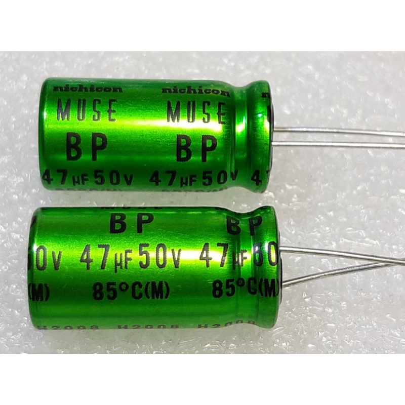 Nichicon MUSE ES BP 47uf 50v Bipolar Capacitor bipolar bp คาปาซิเตอร์ ตัวเก็บประจุ ไบโพลาร์ ไบโพล่า 