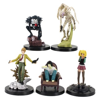 โมเดลฟิกเกอร์ Death Note Yagami Light Killer MisaMisa L Ryuuku Rem PVC ของเล่นสำหรับสะสม ขนาด 7-11 ซม. 5 ชิ้น