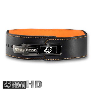 BEARGEAR 3"- 4″ Lever Gym Belt วัสดุทำจากเข็มขัดหนังวัวแท้ 8mm Black Edition