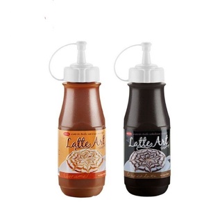 Aroma Latte Art Topping  (ขวดบรรจุ 350 ml.)ท็อปปิ้งซอส   2 รสชาติ​ Chocolate &amp; Caramel