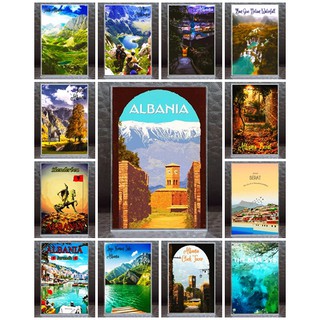 แม่เหล็กติดตู้เย็น กรอบ อะครีลิค แอลเบเนีย 2×3 นิ้ว ของฝาก ของที่ระลึก Souvenir Acrylic Fridge Magnet Albania A1 2x3"