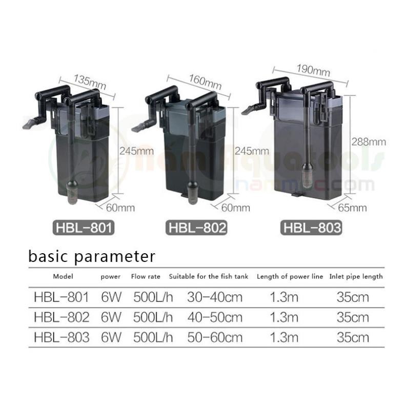 SUNSUN กรองแขวน HBL-801, HBL-802, HBL-803 - กรองแขวนสําหรับตู้ปลาและตู้ปลา