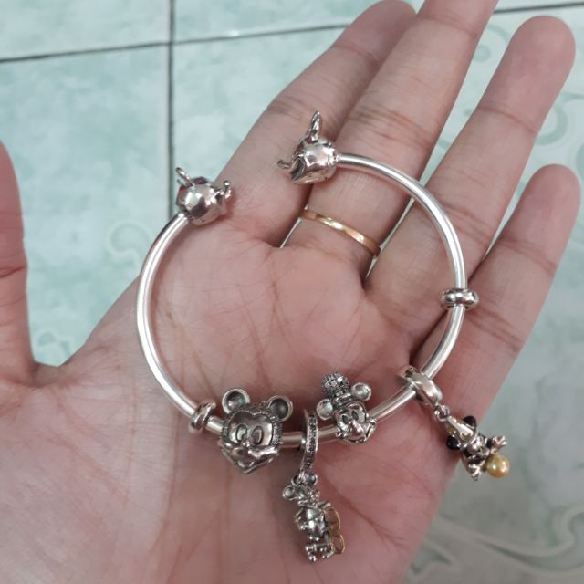 กำไลเงินสไตล์ pandora  mikky
