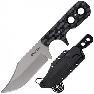 มีดห้อยคอ Cold Steel Mini Tac Bowie Neck Knife Fixed Plain Blade with Sheath (49HCF)