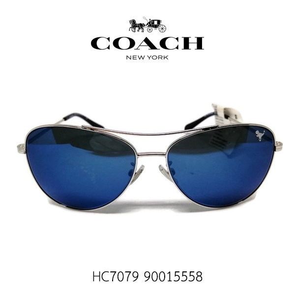 แว่นตากันแดด COACH รุ่น HC707990015558 L1013 Silver/solid blue flash lens