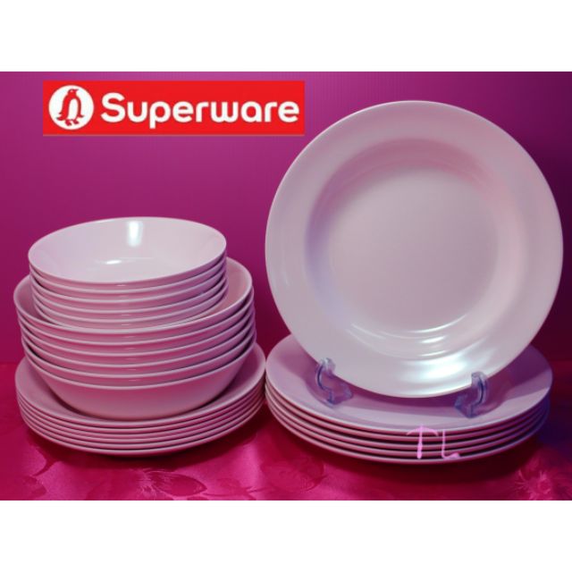 ซุปเปอร์แวร์ชุด24ชิ้น สีโอลด์โรสกลม ซุปเปอร์แวร์เกรดA เมลามีน100%