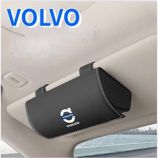 VOLVO LOGO car glasses case sunglasses storage S60 S90 XC40 XC60 XC90 V40 V60 V90 sun visor card leather storage clip